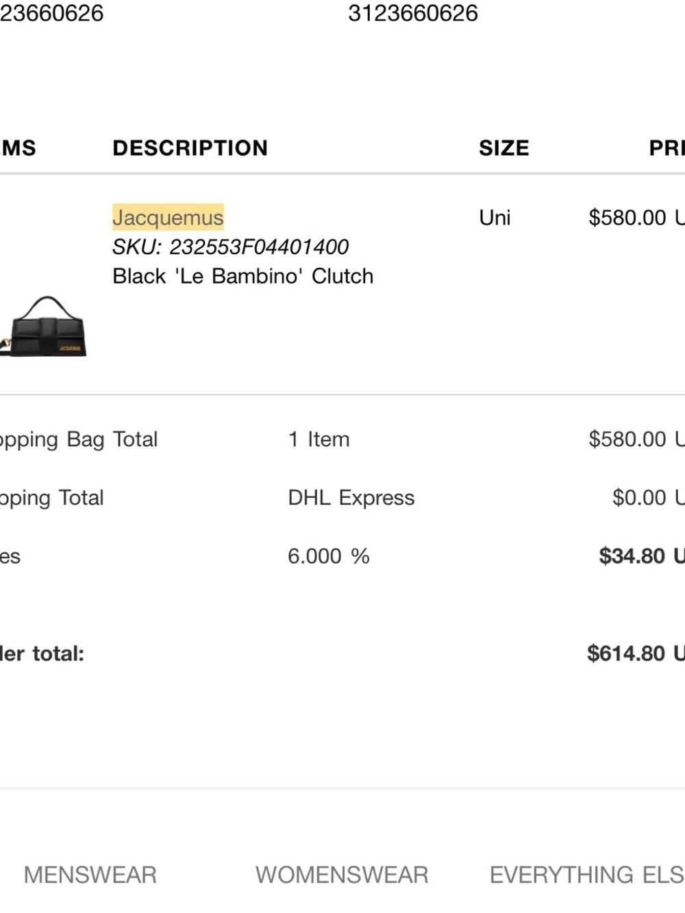 Jacquemus Le Bambino Black Leather Mini Crossbody Clutch - Picture 5 of 5